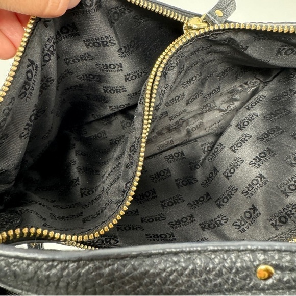 Michael Kors Black Leather Shoulder Purse - Picture 5 of 11